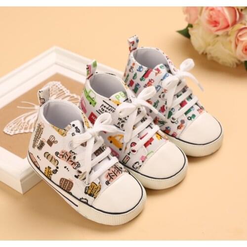 Baby Boys Girls First Walkers Shoes Infant Toddler Soft Sole Anti-slip Baby Shoes Newborn Canvas Baby Sports Sneakers Shoes