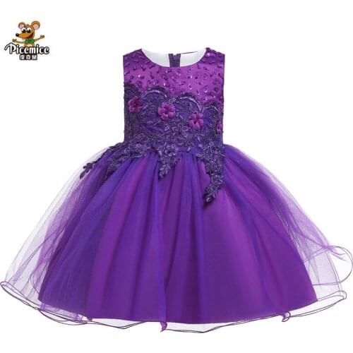 Girls Dresses 6 Color Floral Wedding Party Princess Clothes Children Flower Baby Birthday Clothing 2-12 Year Girl Dress Vestido