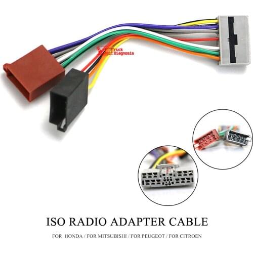 ISO Radio Adapter for HONDA for MITSUBISHI for PEUGEOT for CITROEN Wiring Harness Connector Lead Loom Cable Plug 12-111 cable