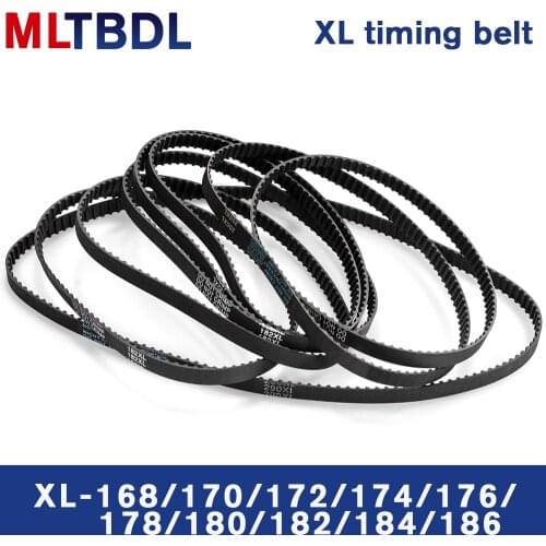 XL Timing Belt 168/170/172/174/176/178/180/182/184/186XL Rubber Timing Pulley Belt 10 Width Closed Loop Toothed Transmisson Belt