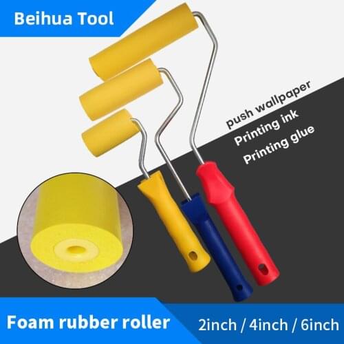 Wallpaper Press Seam Roller Tools 2inch 4inch 6inch Foam Rubber Soft Smooth Roller Brayer ink Painting Printmaking Roller Brush