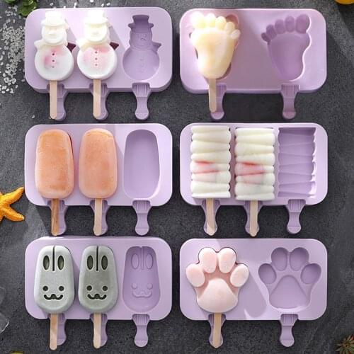 Ice cube maker Silicone mold cream desserts tools popsicle wooden stick Pastry Kitchen accessories baking Confectionery fondant