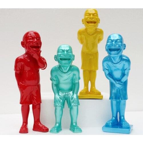 MODERN ART SCULPTURE CREATIVE ABSTRACT YUE MINJUN WELCOME CHARACTER HOME LIVING ROOM DESKTOP DECORATION BUSINESS GIFT