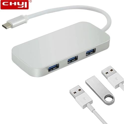CHYI Aluminum Alloy Usb C Hub Type C To Multi 3 Port Usb 3.0 Hab Splitter Adapter Usb3.0 Dock Micro Computer Accessories For PC