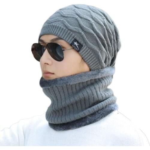 Plus Winter Hat Men Skullies Beanies Scarf Knitted Hat Male Gorras Bonnet Warm Wool Thick Beanies For Men Women Hats Caps