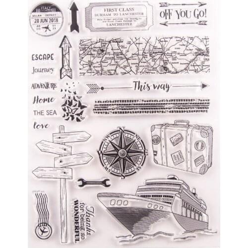 1 Set Nautical Travel Transparent Clear Silicone Stamp/Seal for DIY scrapbooking/photo album Card Making Decorative rubber stamp
