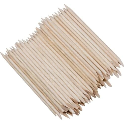 100 x Wooden Stick With Lace Nail Art Nail Care Skin color