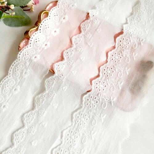 14yards New Cotton embroidery Lace ribbon Clothing fabric Handmade DIY material Garment needlework sewing accessories 152