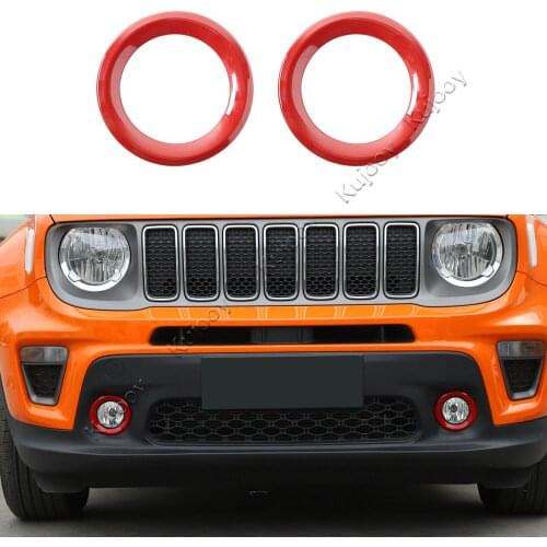 2pcs for Jeep Renegade 2019+ Front Fog Light Lamp Cover Frame Trim Sticker ABS Car Styling