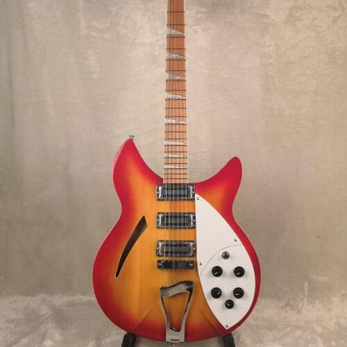 2020 12 String Electric Guitar, Ricken 360 Guitar,Cherry red Burst body,Rosewood fingerboard