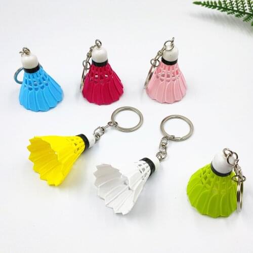 Pendant 3D keychain mini simulation badminton racket sports keychain ring car bag pendant pendant DIY jewelry