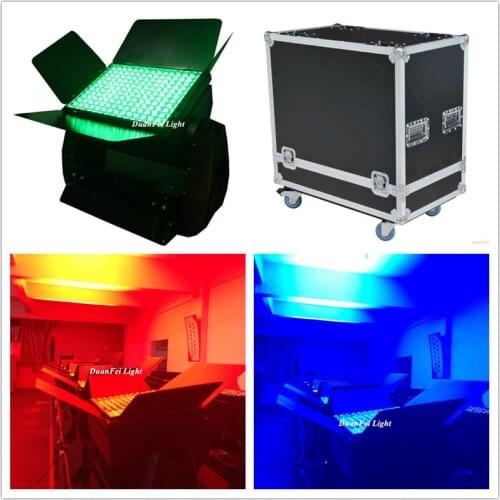 4PCS+Roadcase) Stage Wash Lyre Dmx Rgb Led City Color Outdoor Wall Washer 180x3w