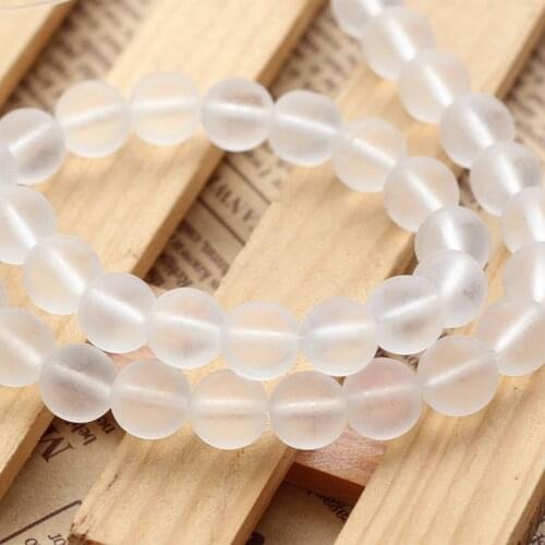 50 beads/lot 10mm Diameter Frosted Glass Loose beads For Necklace Bracelets Fitting