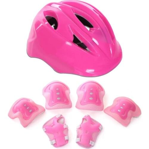 7pcs/Set Kids Roller Skating Bicycle Helmet Knee Wrist Guard Elbow Pad Set For Children Cycling Sports Protective Guard Gear Set