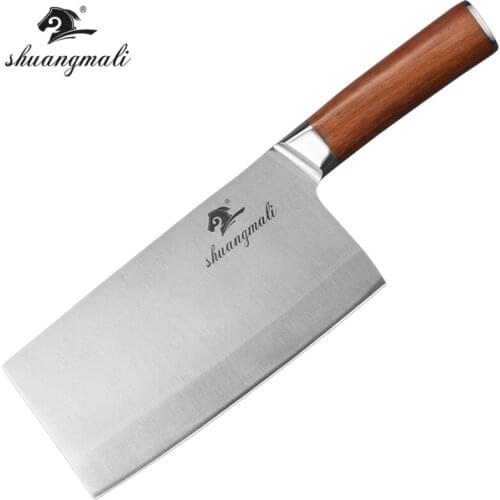 8 inch Chinese Cleaver Knife High Carbon 5CR15MOV Steel China Kitchen Knife Multi Function Cooking Cutter Vegetable Chef Knives