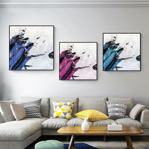 Abstract 3D Blue Black White Painting On Canvas Modern Nordic Wall Art Prints And Posters For Living Room Home Decoration