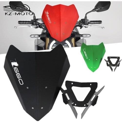 For Kawasaki Z650 z650 2017 2018 2019 2020 Motorcycle CNC Aluminum Windshield Motorbike Wind Deflector Windscreen Accessories