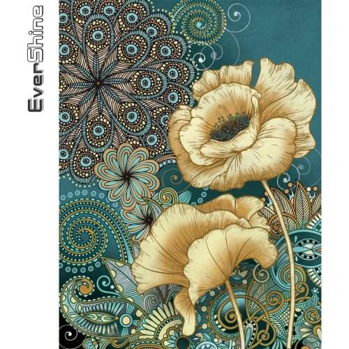 Evershine Diamond Embroidery Flower 5D DIY New Arrival Diamond Painting Peony Kit Rhinestone Mosaic Art Handmade Gift