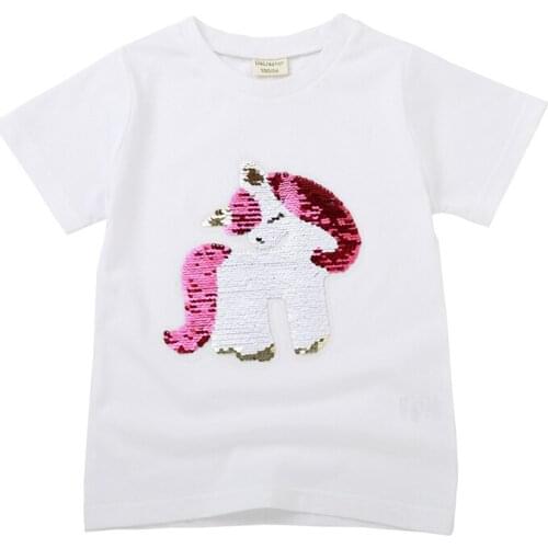 Change color to switch sequins boy t-shirt children fashion t-shirt childrens shirt clothes summer