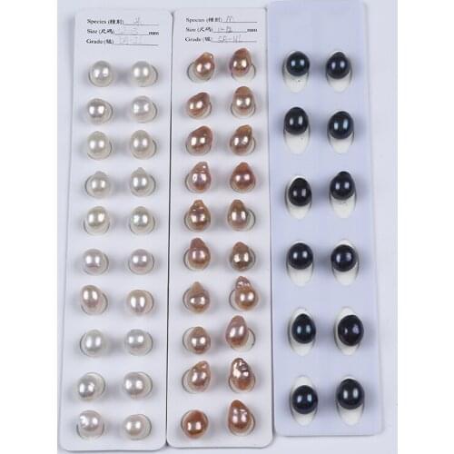 Hot Sale Natural Freshwater Edison Pearl 11-13mm Irregular Water Drop Beads White Purple Black In Pair For DIY Earring