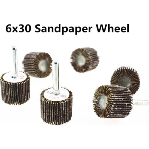 Jrealmer 10pcs/lot Sanding Sandpaper Flap Wheel 6x30mm for Dremel Rotary Tool Best Quality