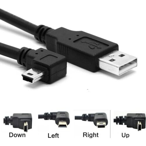 Mini USB 90 Degree UP / Down / Left / Right Angle to USB 2.0 A Male Cable 0.25m 0.5m 1.8m 3m 5m 50cm 180cm for Camera MP4 Tablet
