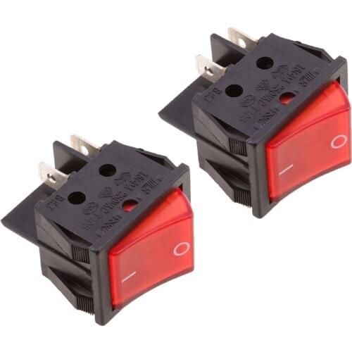 Red Light Button On-Off 4 Pins DPST Rocker Switch 20A 250V For Car Auto Boat