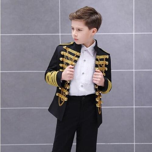 Europe Style Palace Boy Set Shoot Suits Prince Stage Performance Jacket Pants Shirt