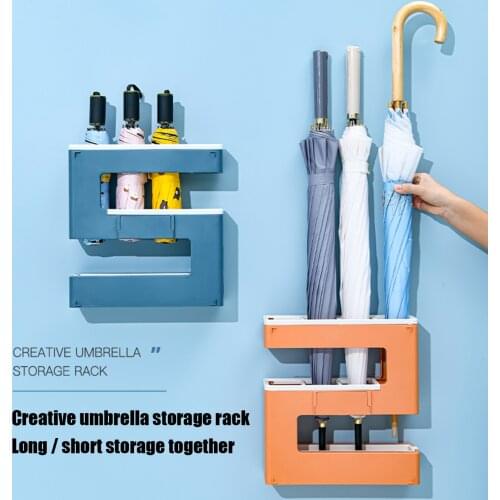 Creative Umbrella Storage Rack Free Punch Umbrella Racks Household Four-Slot Umbrella Drain Storage Organizer