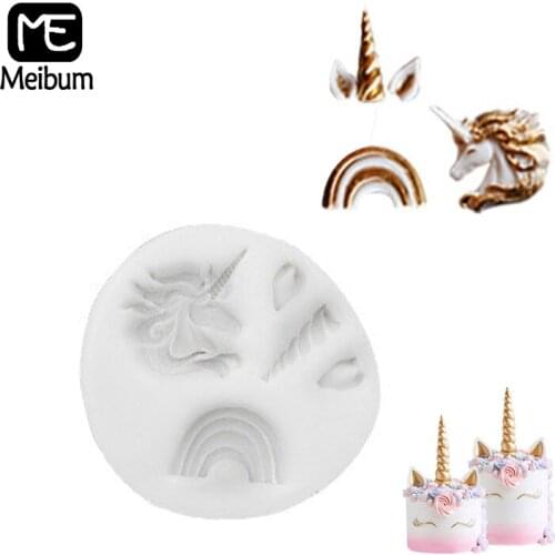 Meibum New Unicorn Horn Shape Silicone Cake Decorating Mold Fondant Pastry Mould Chocolate Gum Paste Kitchen Baking Tools