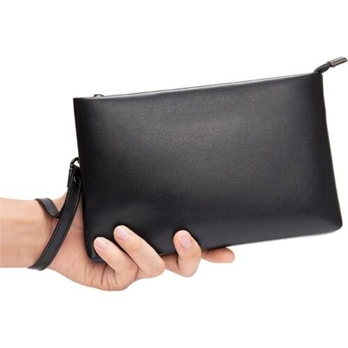 Handbag Male Genuine Leather Retro Large Day Clutch Mens Head Cowhide Business Clutch Men Mobile Phone Bag