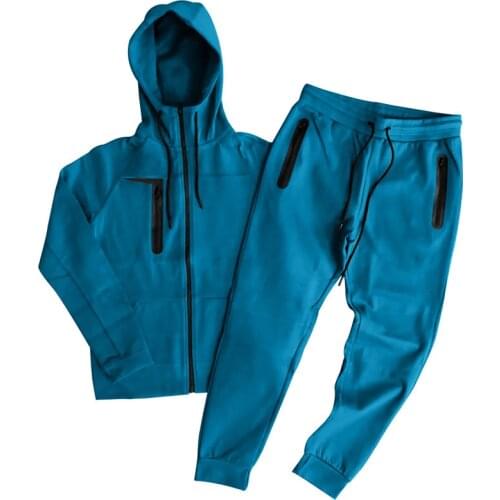 2021 Mens New Fashion Leisure Sports Set Outdoor Running Training Fashion Simple All-Match Loose Long Sleeve Pants Two Sets
