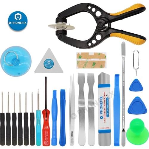 24 IN 1 Mobile Phone Screen Opening Repair Tool Kit Spudger Tweezers Screwdrivers Set for iPhone Samsung Remove Screen Tools