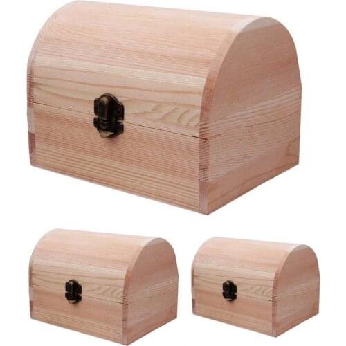 Hot Sales Jewelry Box Unfinished Handmade Wood Delicate Lightweight Trinket Case for Table