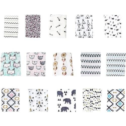 New Black bear printing muslin Baby Cotton Swaddling bag Infant Newborns Blanket Swaddling Swaddling Bedding Towel