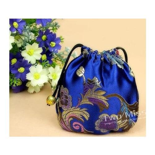 Multicolor Random Mixed Satins Jewelry Packaging Pull Pouch Walnut Jin Bags Coin Purse Christmas Gift Box Case For Bracelet Jewe