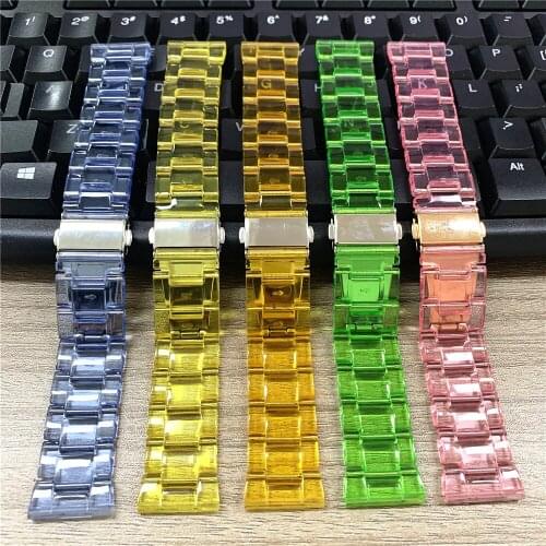 Candy Translucent Watchband for Samsung Galaxy Watch 3 41/45mm/42/46mm/Active 20MM/22MM Strap Fashion Bracelet for Huawei GT 2 1