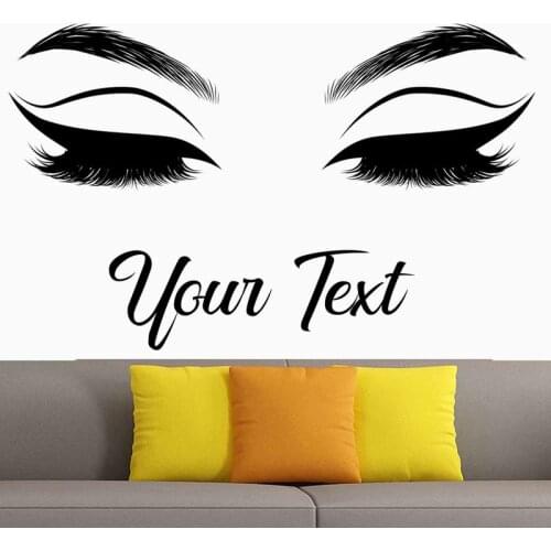 Lash And Brows Eyes Quote Wall Decal Fashion Creative Beauty Salon Vinyl Eyelashes Beauty Salon Wall Sticker Eyebrow Store 2157