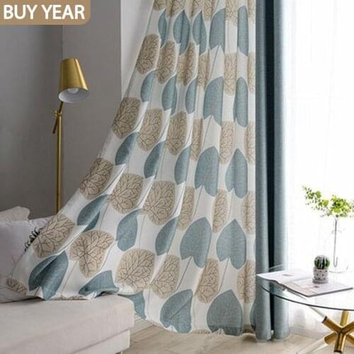 ModernCurtains for Living Dining Room Bedrooms Simple American Country Style Flax-like Fashion MordenTulle Product Customization