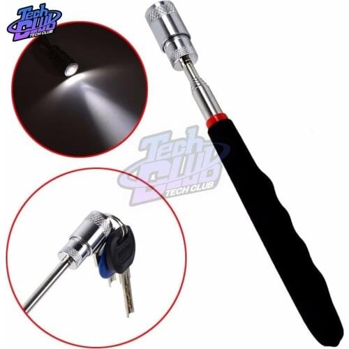 Stainless Steel Telescopic Magnetic Retractable Pickup Machine Comfortable Handle Powerful Magnetic Stick with LED Light