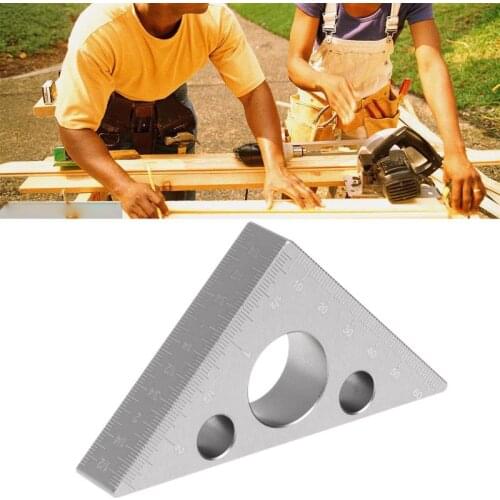 Woodworking Triangle Ruler Aluminum Alloy Metric Inch Height Ruler Square Ruler 85AC