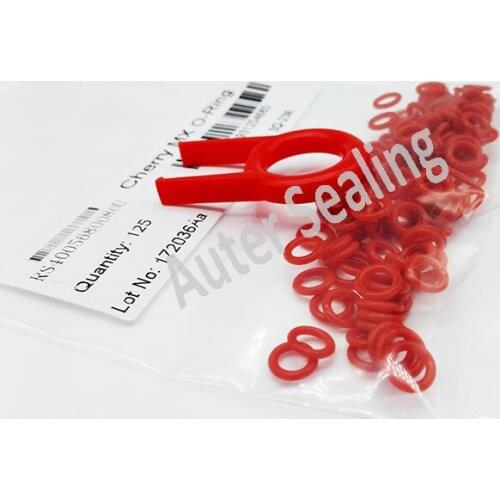 Cherry MX o rings 40A 125pcs Keyboard orings + 1pc Key Puller Red