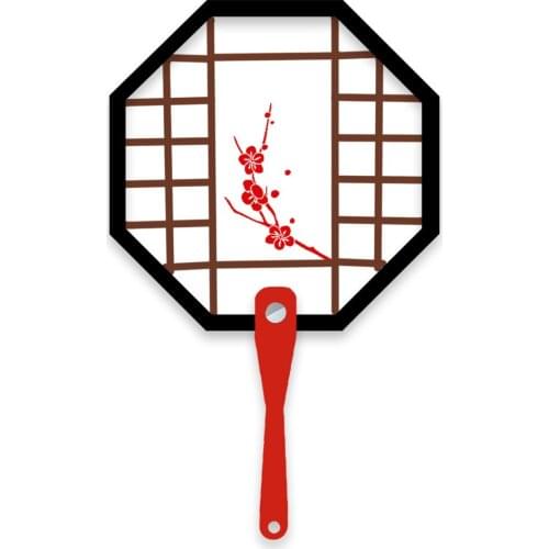 Custom Chinese style hand fan plastic PP material personalized design balck hand palm fan leaf