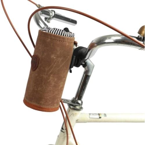 Tourbon Vintage Outdoor Bike Water Cup Coffee Beer Pouch Cover Bag Cell Phone Holder Bicycle Storage Canvas Cycling Accessories