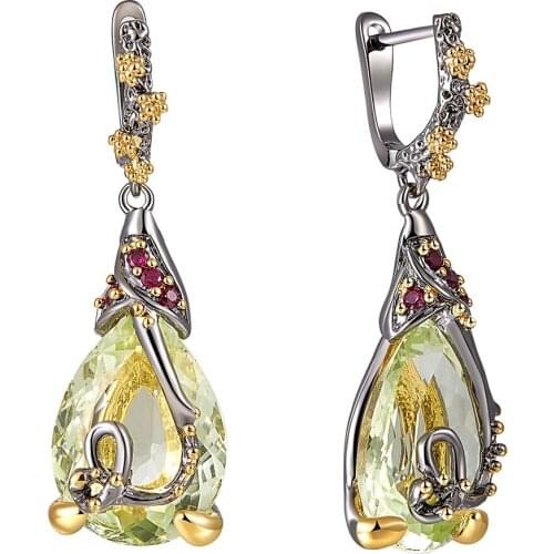 Vintage Drop earrings for women Setting with AAA Cubic Zirconia Big Stone Earrings Allergy Free Drop shipping