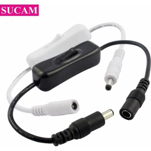 Inline Switch On Off with Female Male Power Cable 5.5x2.1mm DC Connector Jack Wire Switch 5V 12V 24V for CCTV LED Strip Light