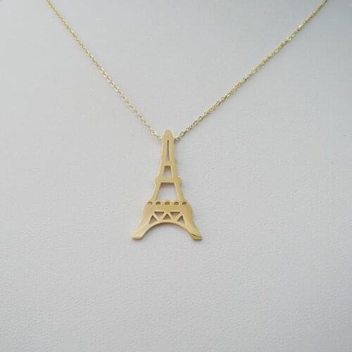 High quality top fashion necklace ,stainless steel ,anti-allerge , eiffel tower shape pendant necklace
