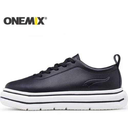 ONEMIX 2019 Summer New Vulcanization Women Skateboard Shoes Casual Sneakers Comfortable Leather Fashion Height Increasing Flats