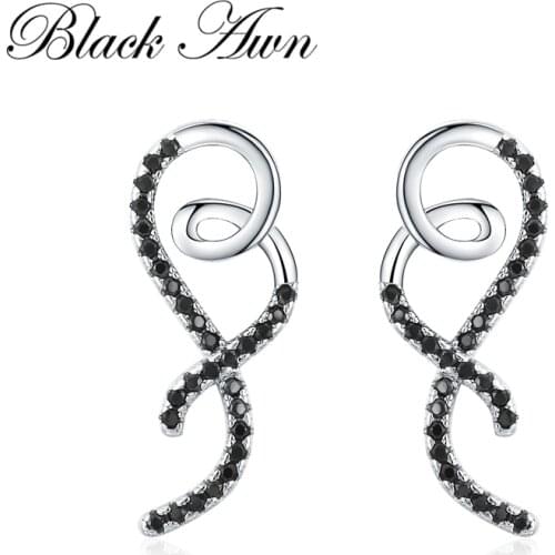 [BLACK AWN] Trendy 925 Sterling Silver Jewelry Straw rope Stud Earrings for Women Natural Femme Boucle D'oreille I115