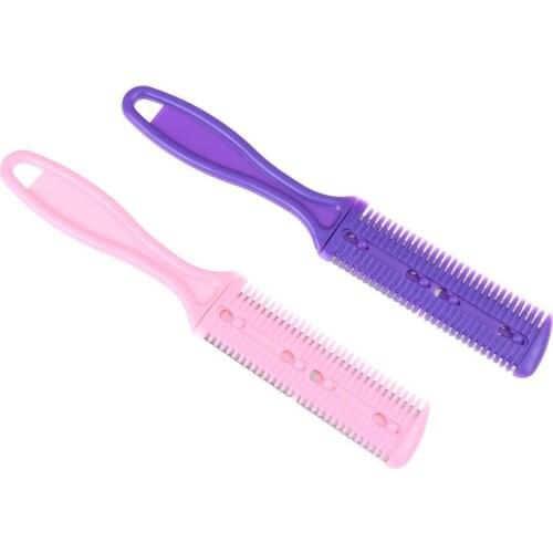 1pcs Hair Razor Comb Home DIY Trimmer Inside With Blades Hair Brush Random Handle Hair Razor Cutting Thinning Comb
